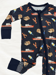 First Haul Dark Blue Zippy | Maine Lobster Pajamas