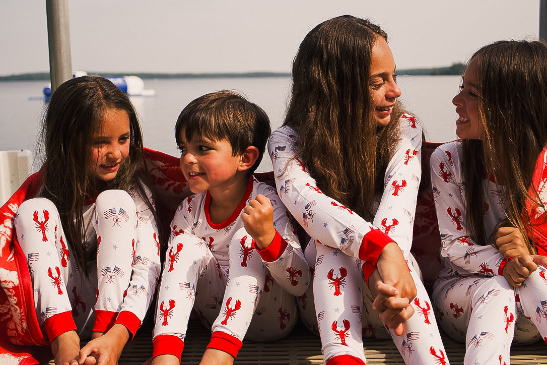 Red, White & Maine Two Piece | Maine Lobster Pajamas