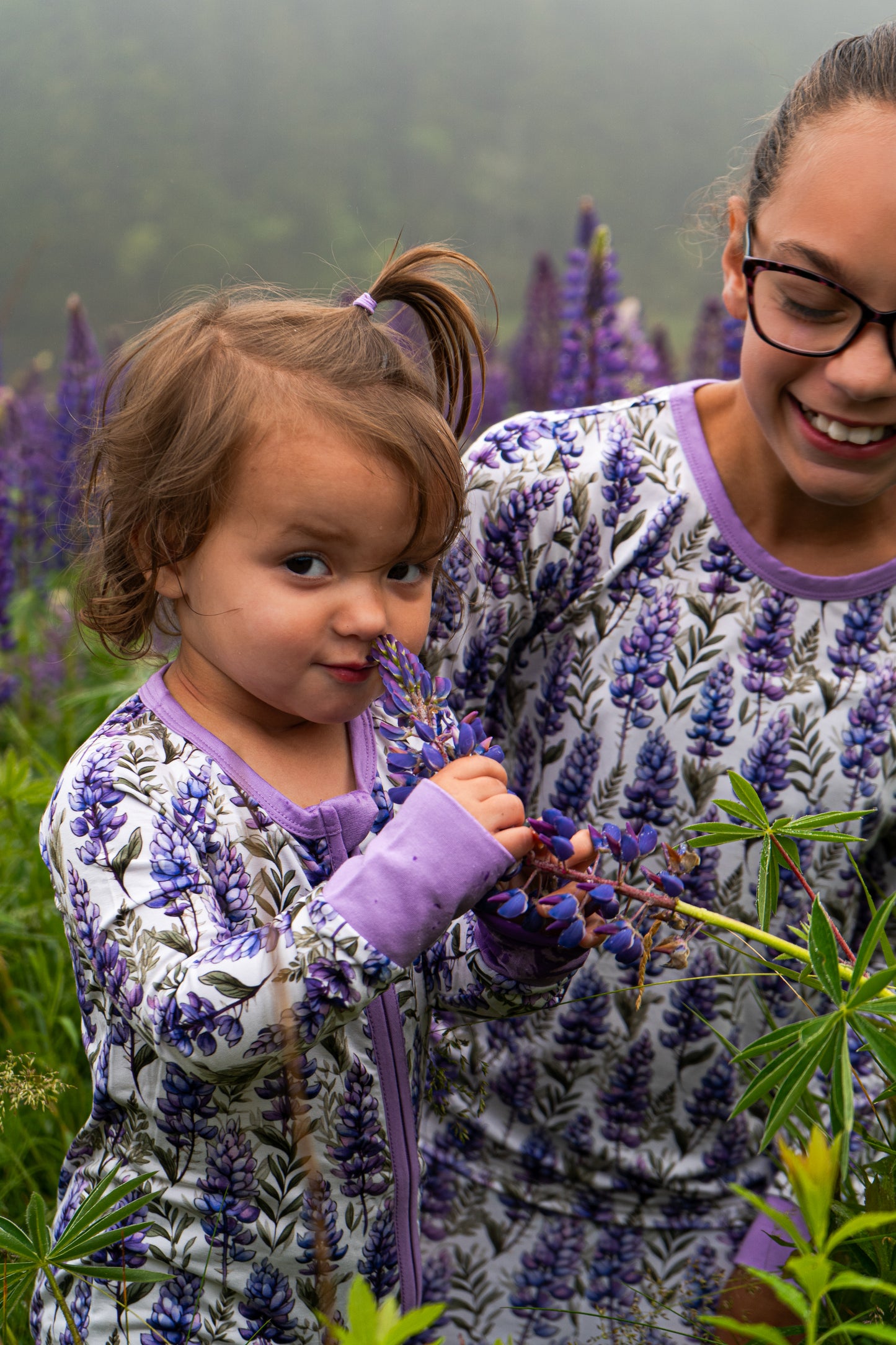 Lupine Fields Zippy | Maine Lupine Pajamas