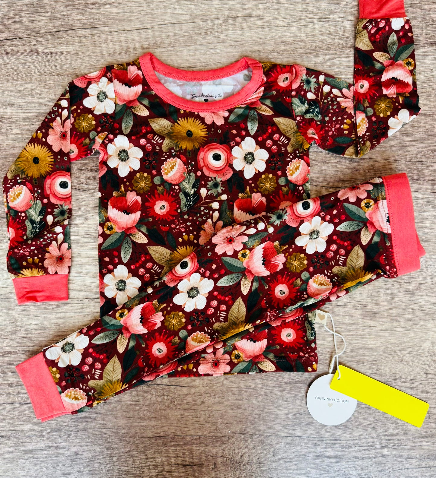 Red Floral Two Piece