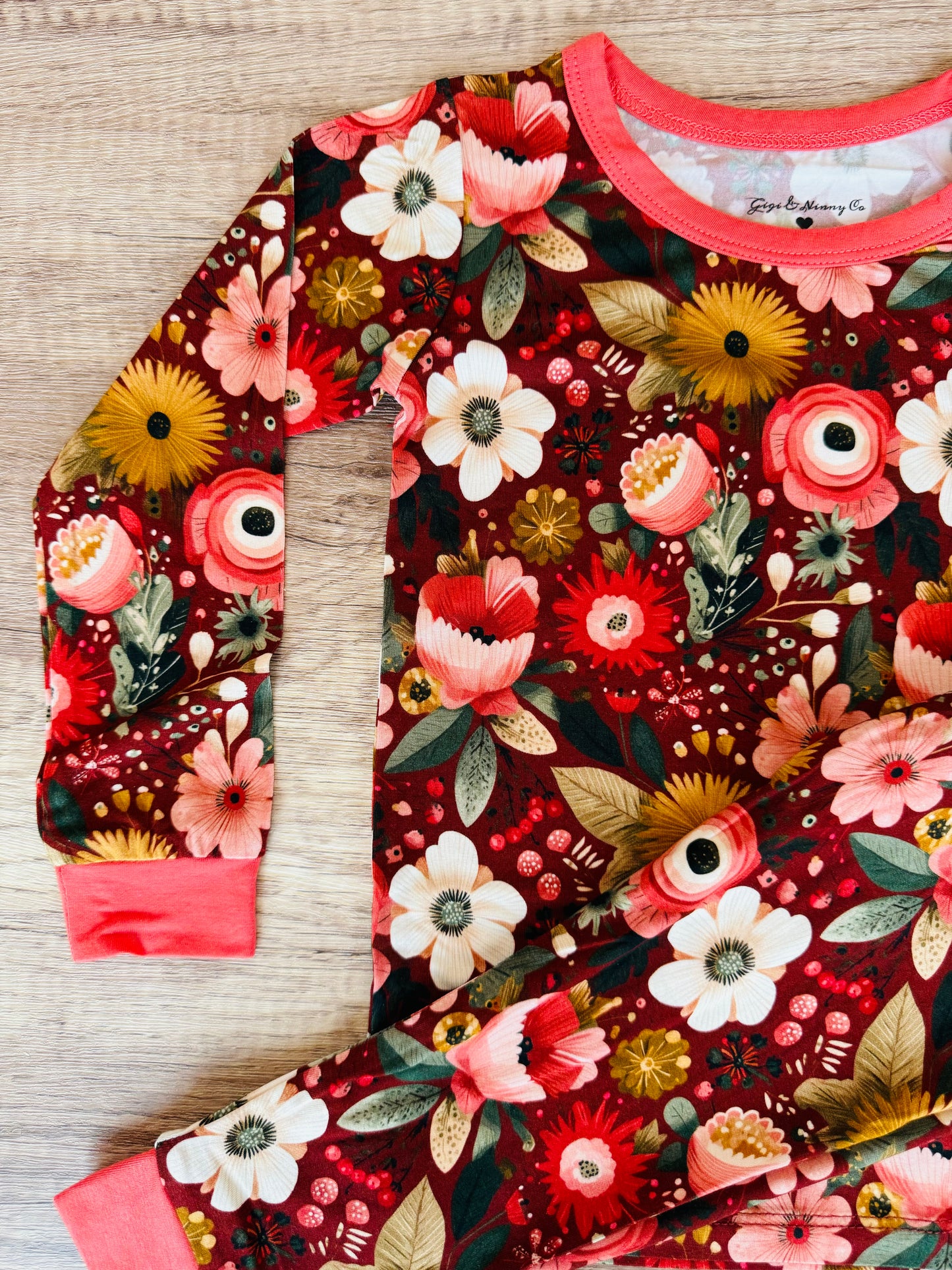 Red Floral Two Piece