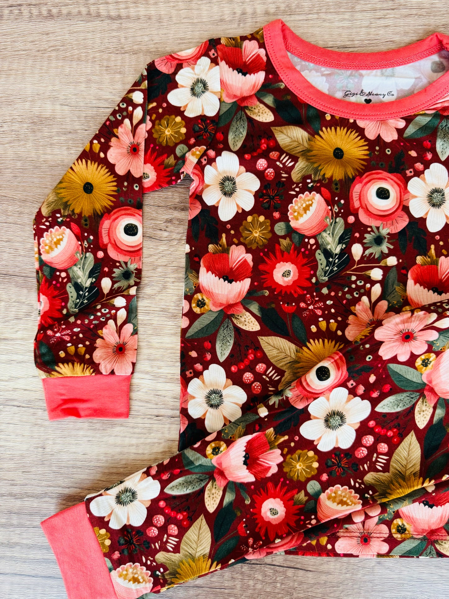 Red Floral Two Piece