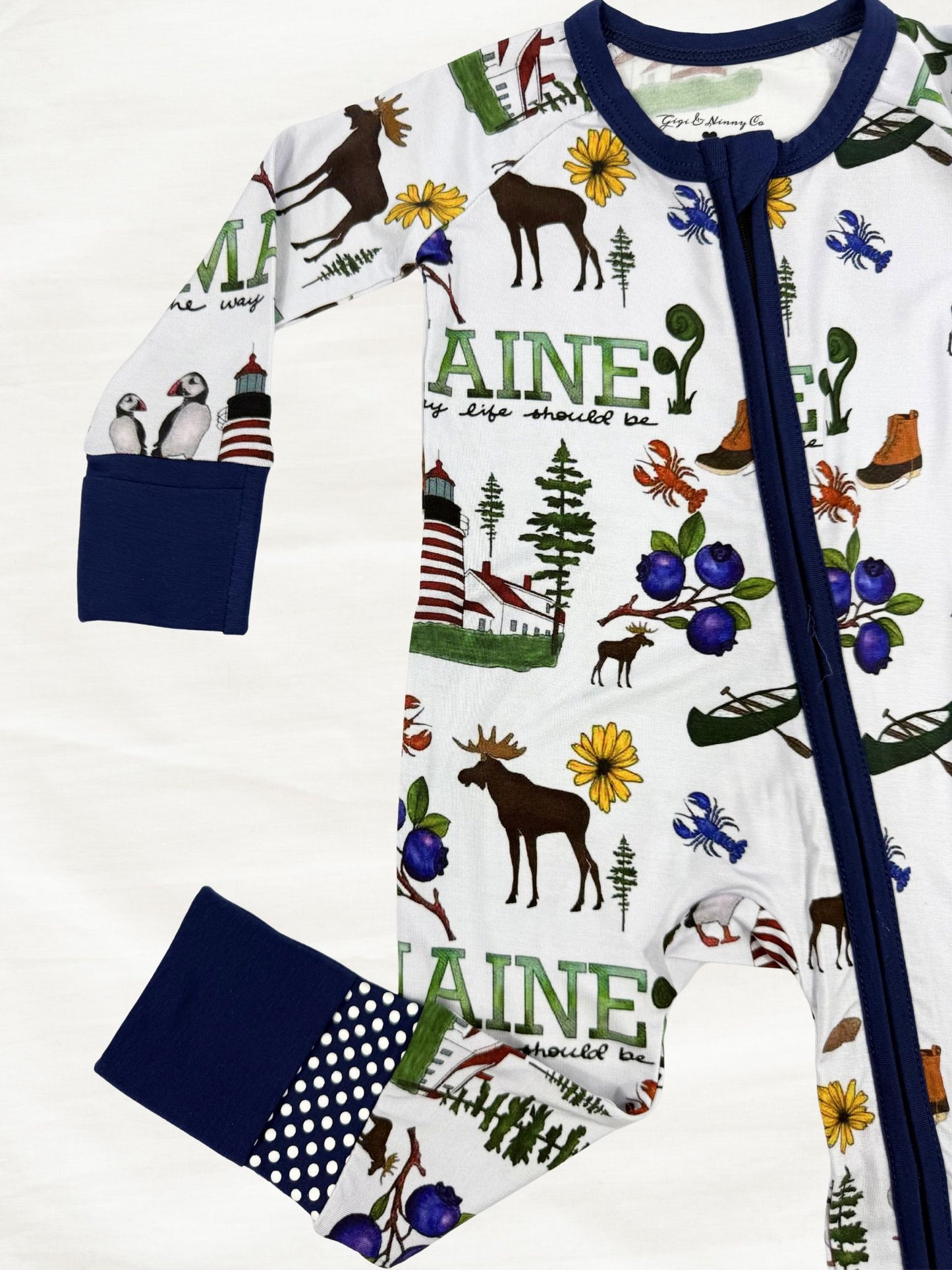 baby & toddler Maine themed pajamas