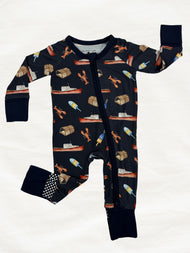 First Haul Dark Blue Zippy | Maine Lobster Pajamas