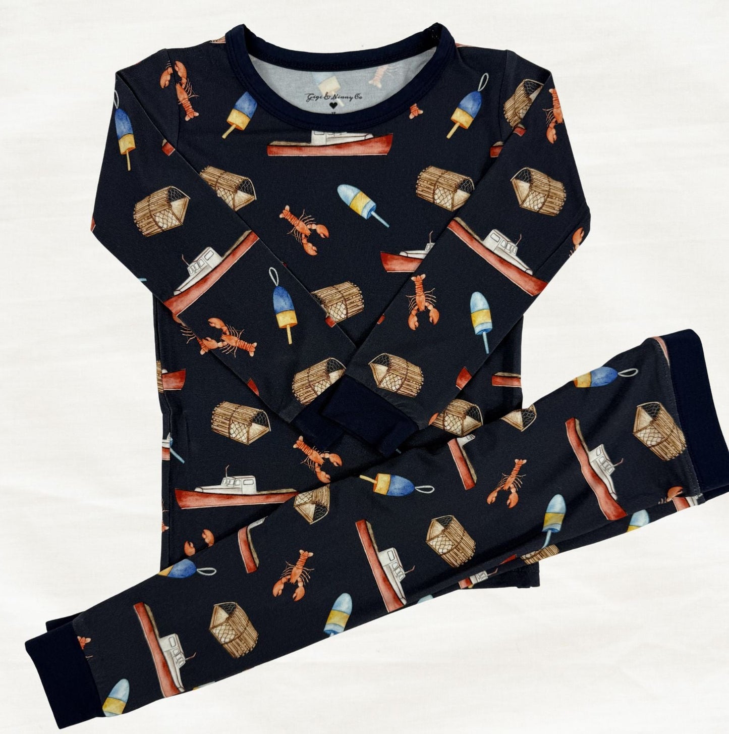 First Haul Dark Blue Two Piece | Maine Lobster Pajamas