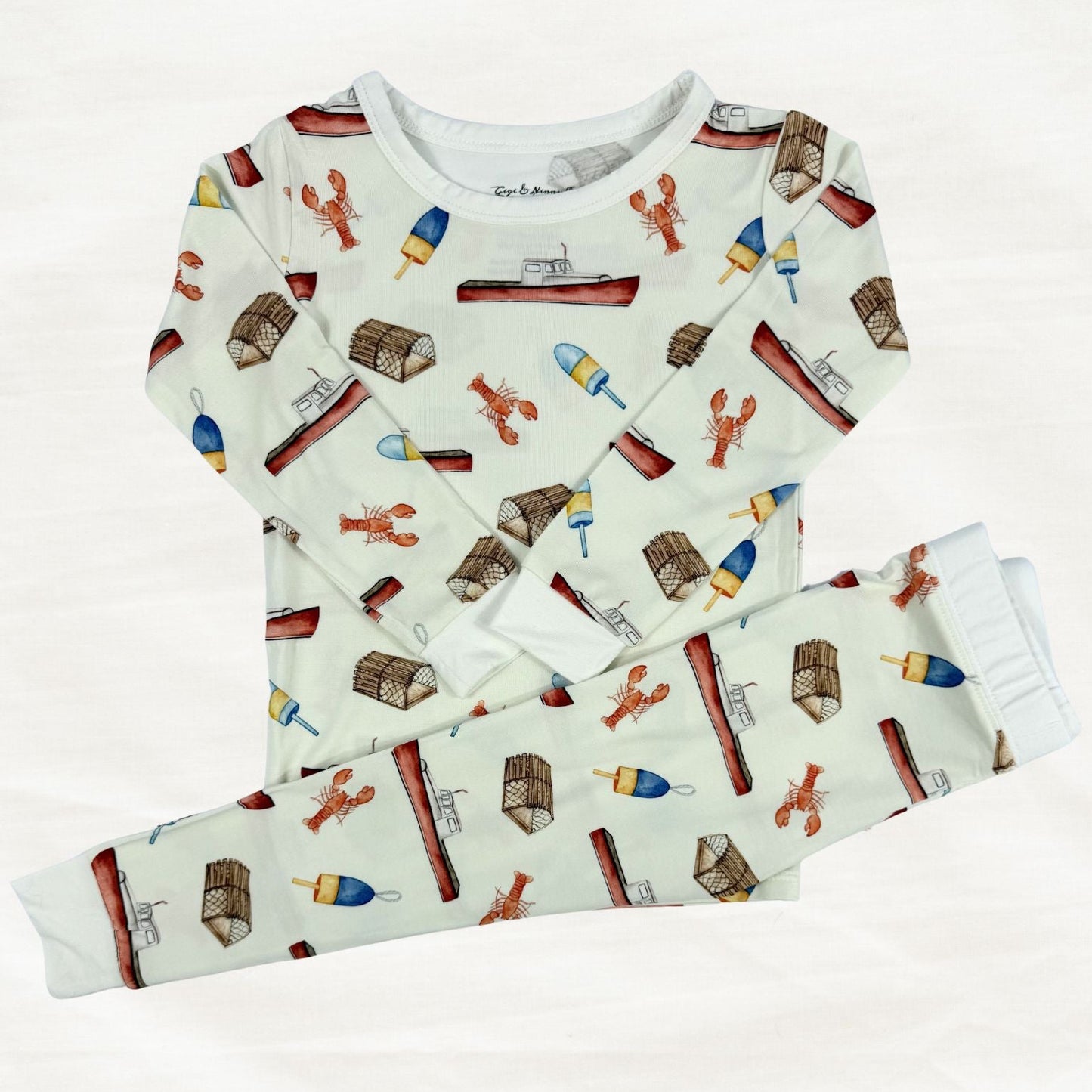 First Haul Cream Two Piece | Maine Lobster Pajamas