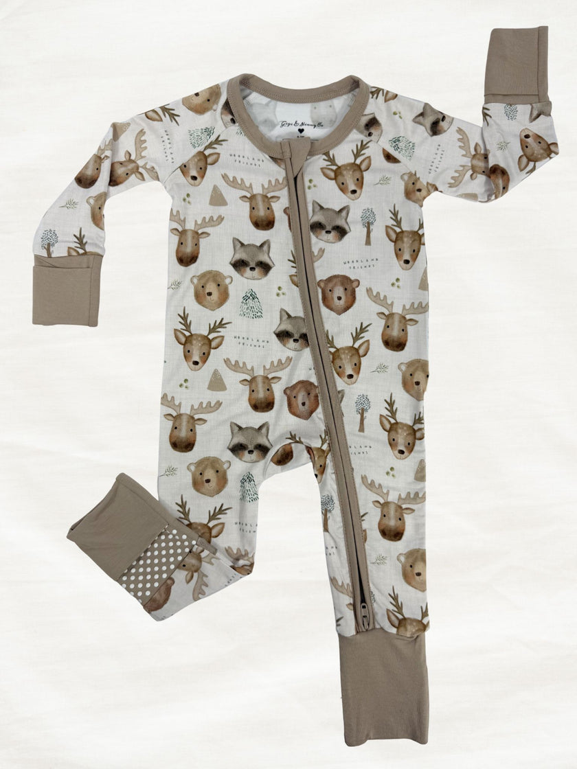 Woodland animal baby & toddler pajamas